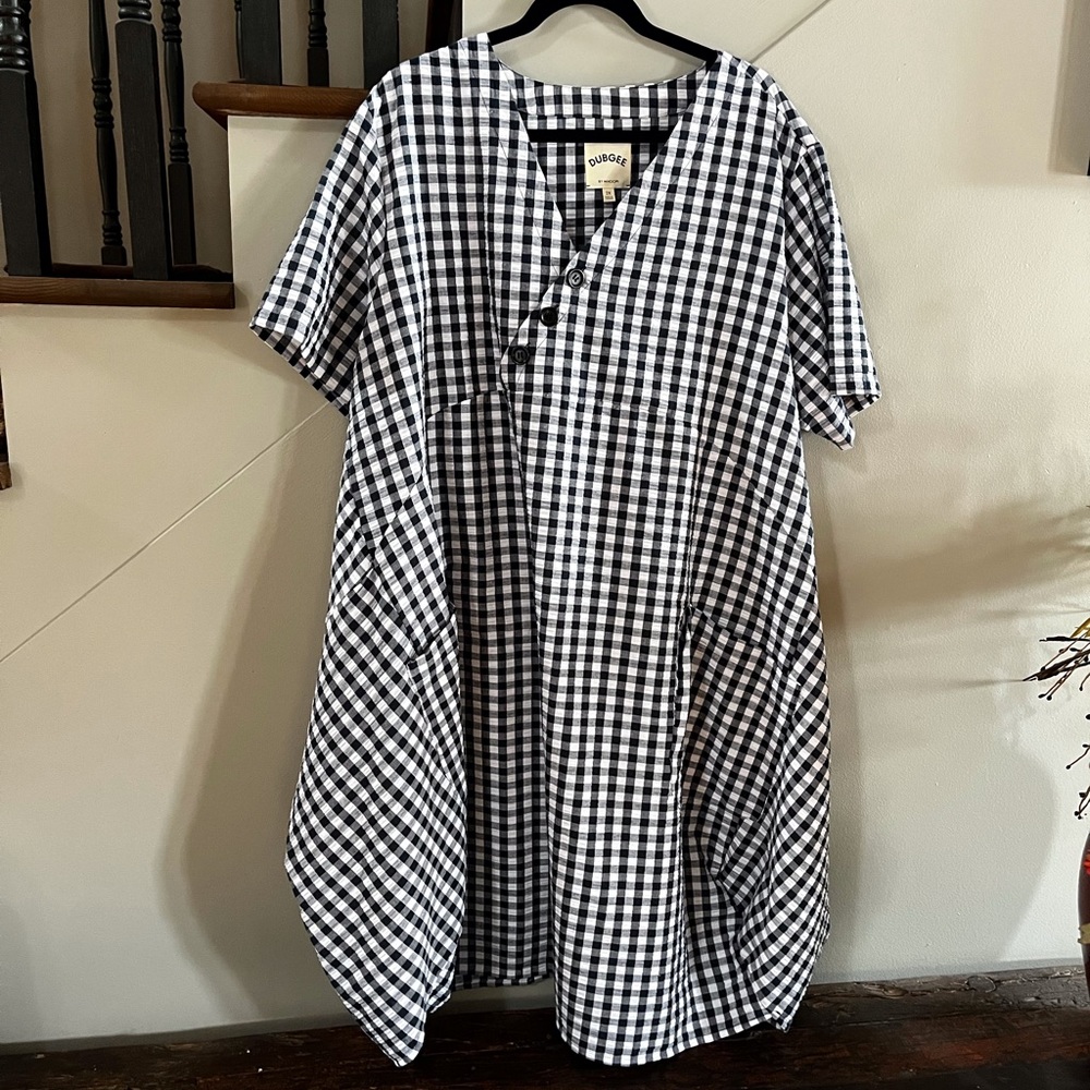 DUGBEE by Whoopi Gingham Seersucker dress 2X